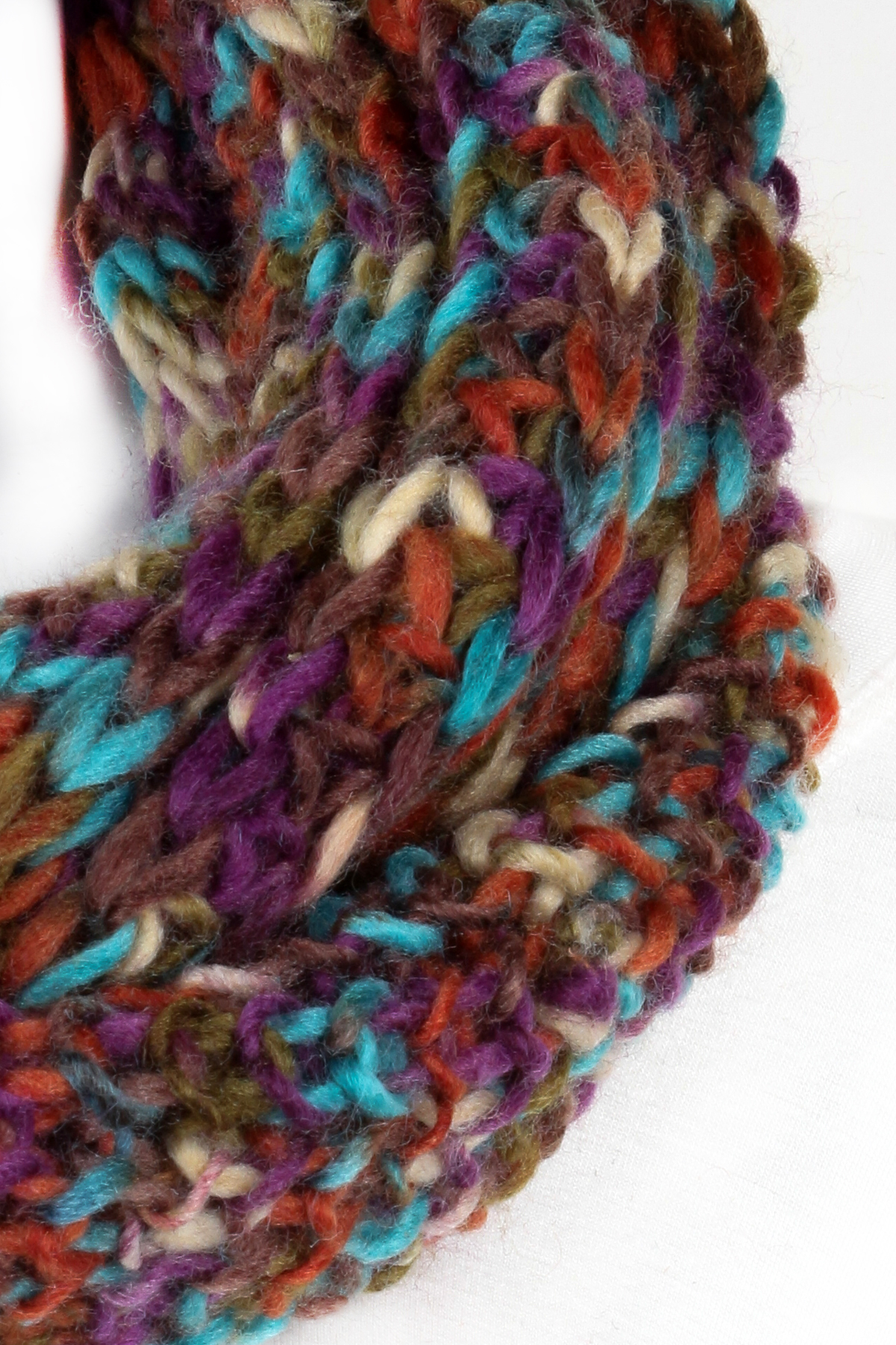 Knitted Multi Color Infinity Scarf Scarves