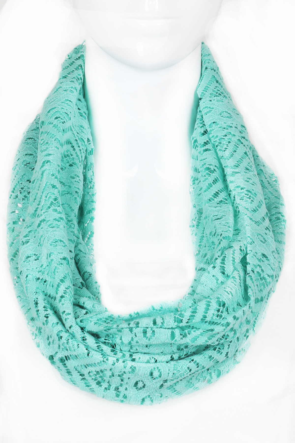 Knitted Lace Infinity Scarf Scarves