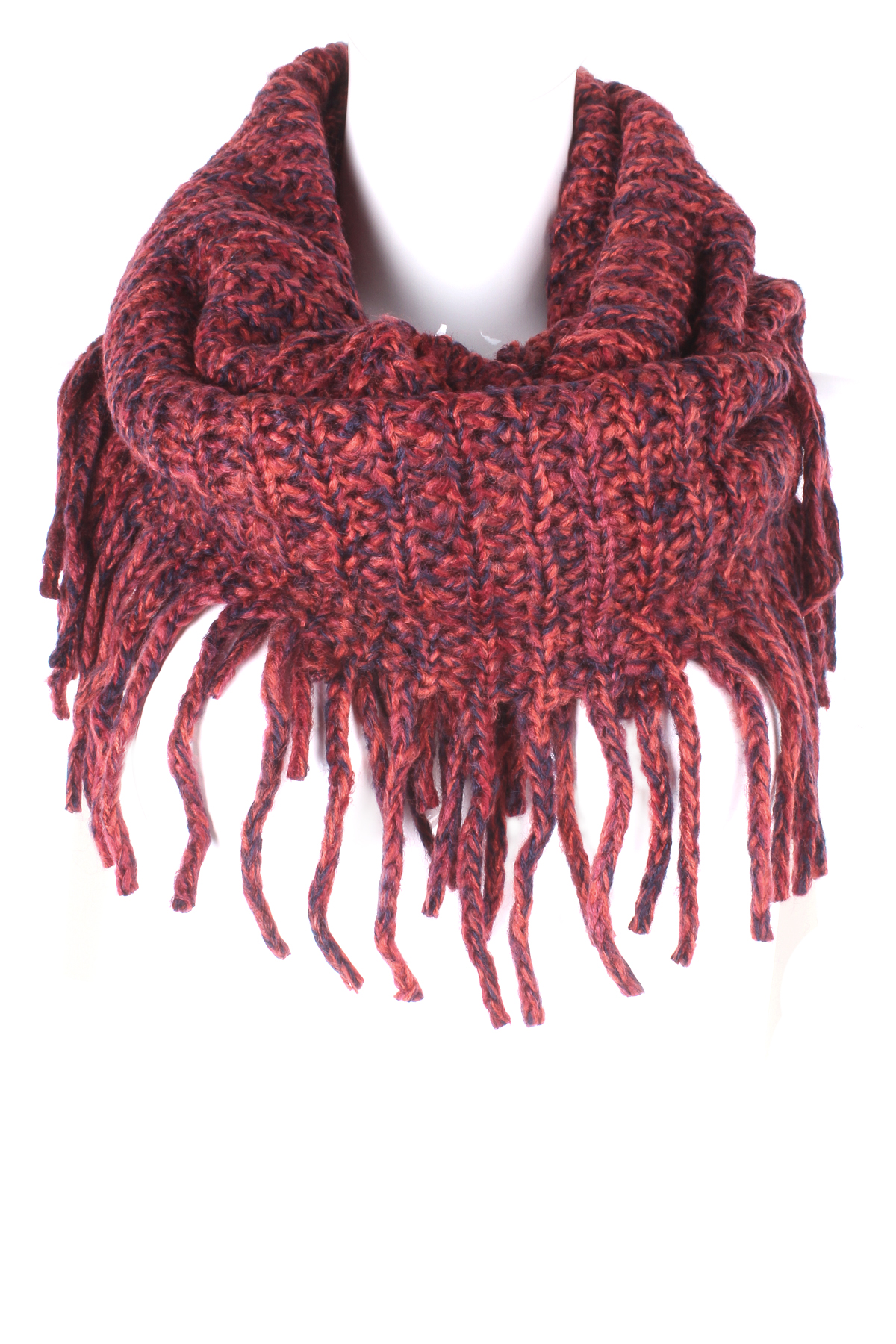 Knitted Infinity Fringe Scarf Scarves