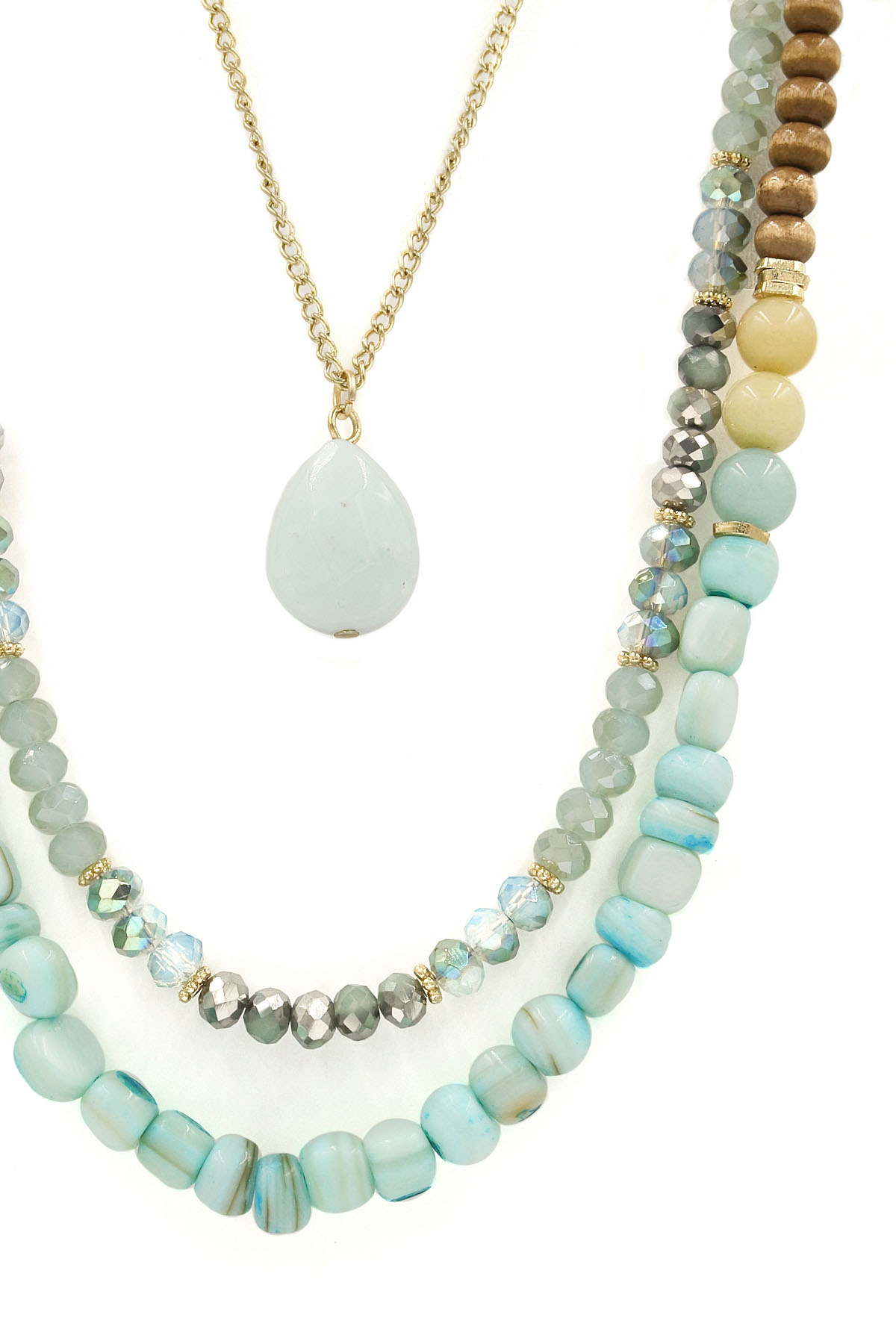 Layered Faceted Bead Necklace Necklaces 0978