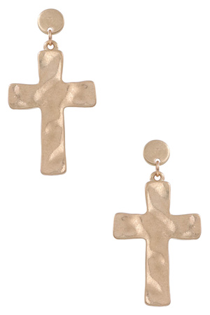 Metal Cross Dangle Earrings