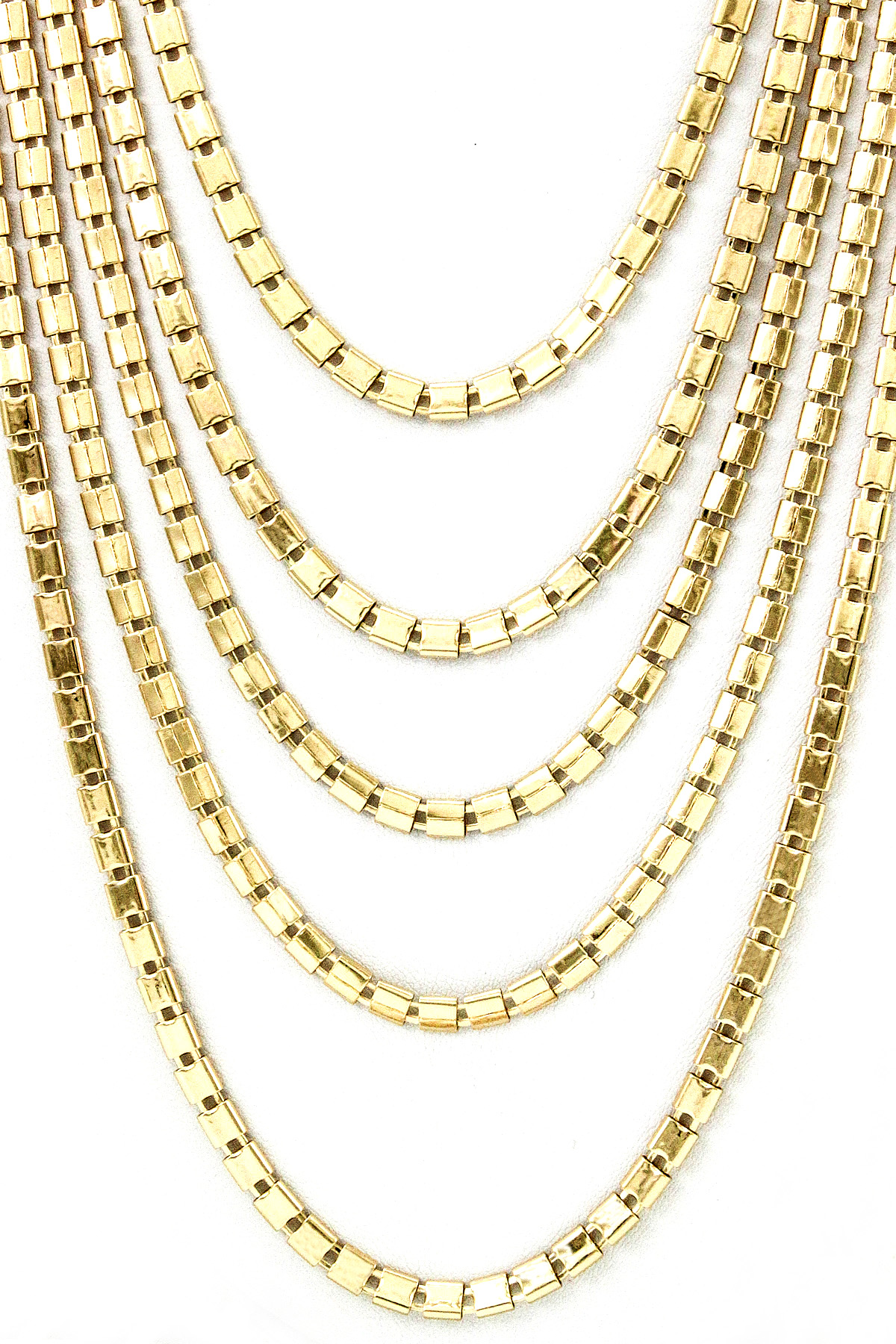 Five Layer Chain Necklace Set - Necklaces
