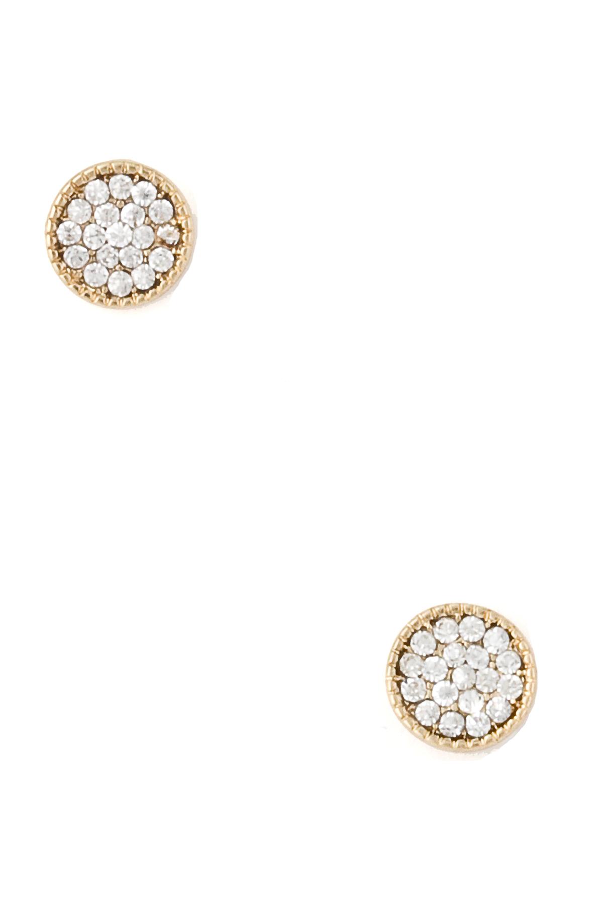 Pave Disc Earring Stud - Earrings