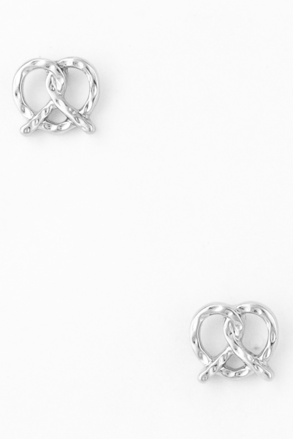 Metal Pretzel Earring Stud - Earrings