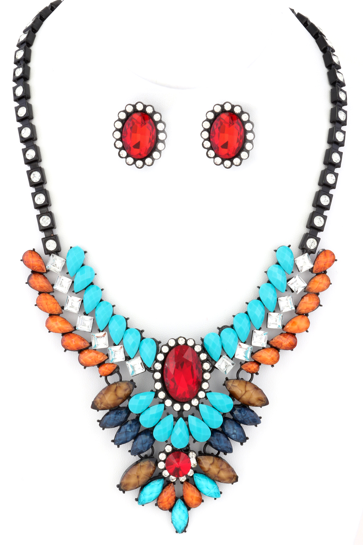 Acrylic Jewel Necklace Set - Necklaces