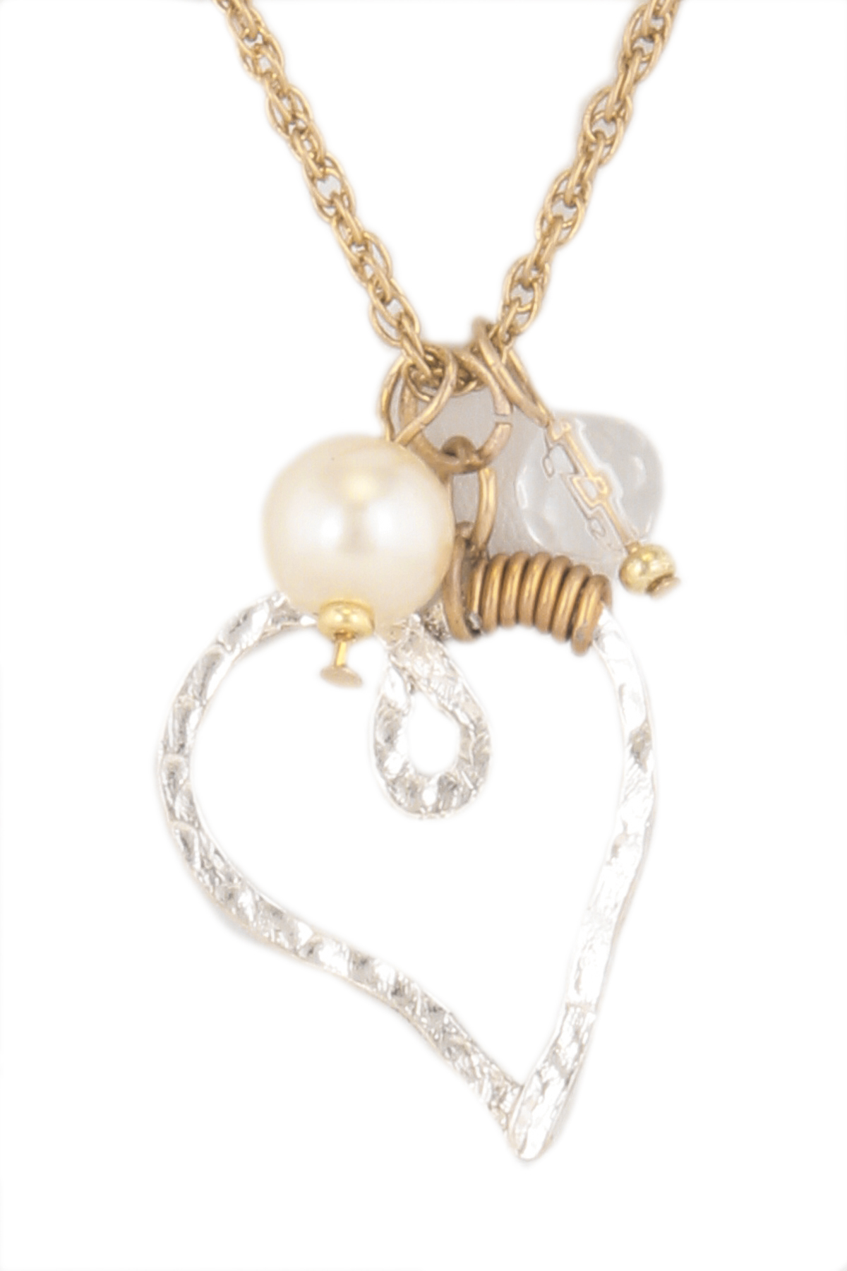 Cutout Pendant Pearl Necklace - Necklaces