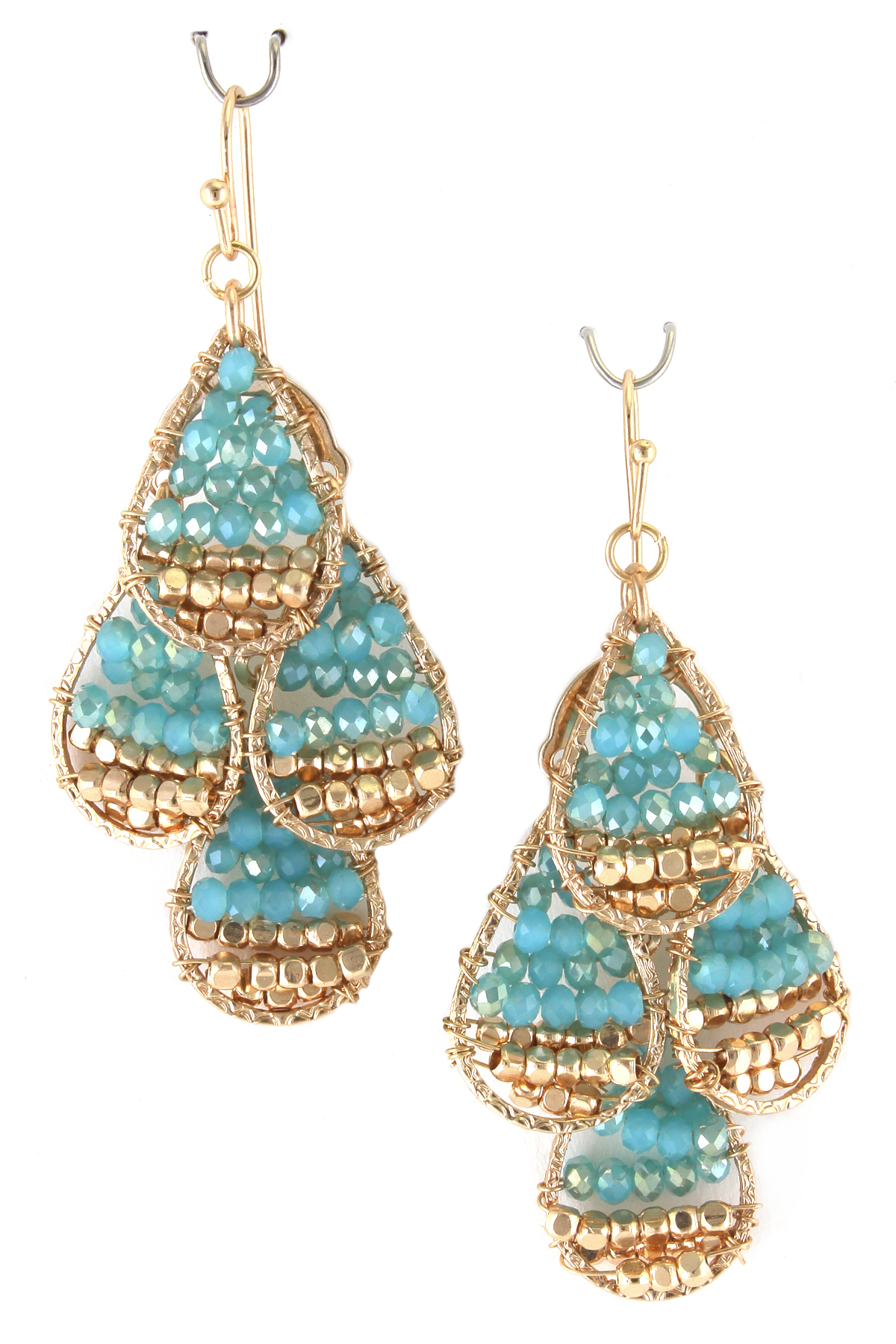 Teardrop Glass Bead Drop Earrings