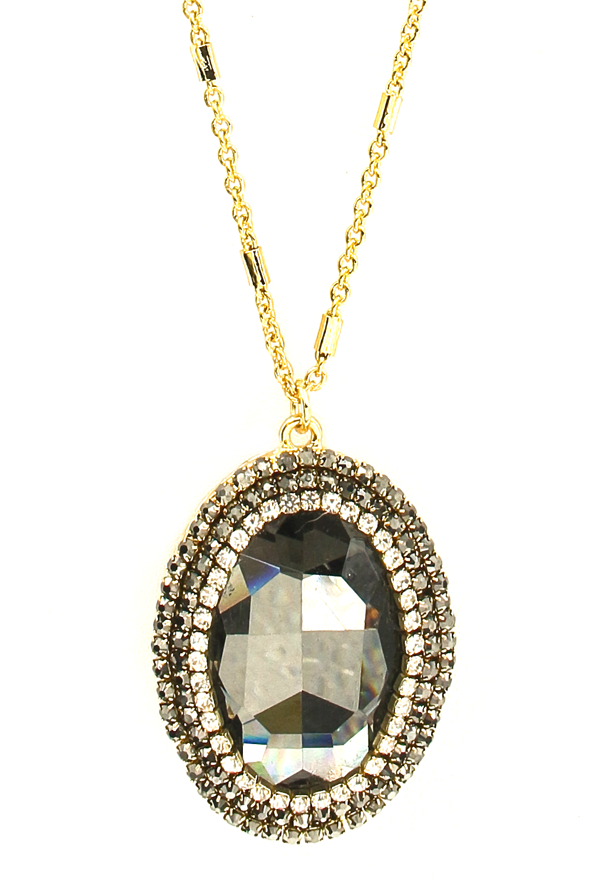 Download Pave Oval Glass Stone Necklace Set - Necklaces