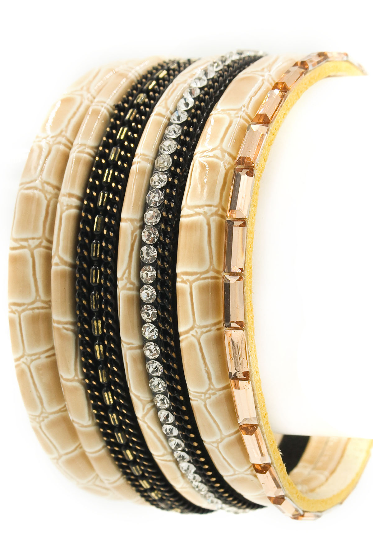 Faux Leather Scale Textured Bracelet - Bracelets