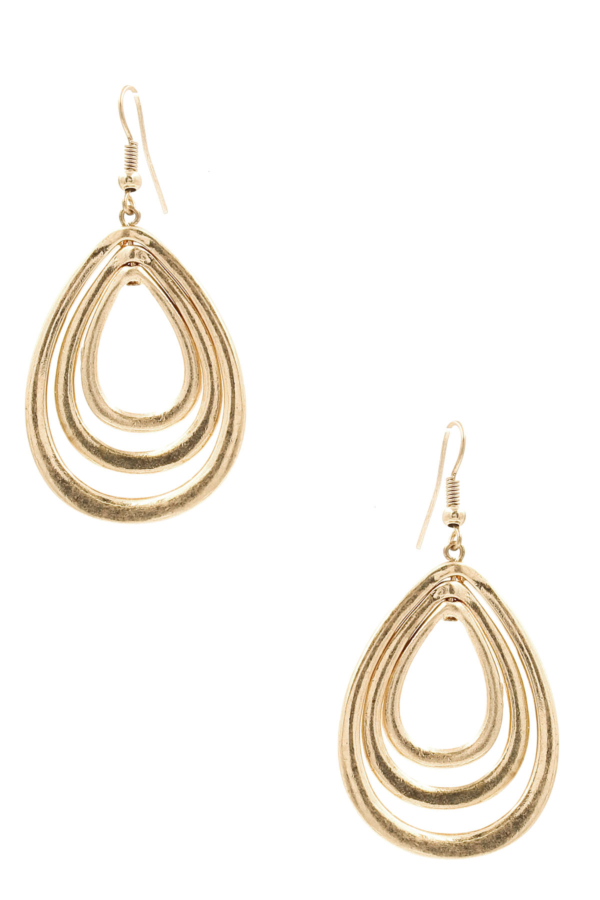 Layered Metal Teardrop Earrings