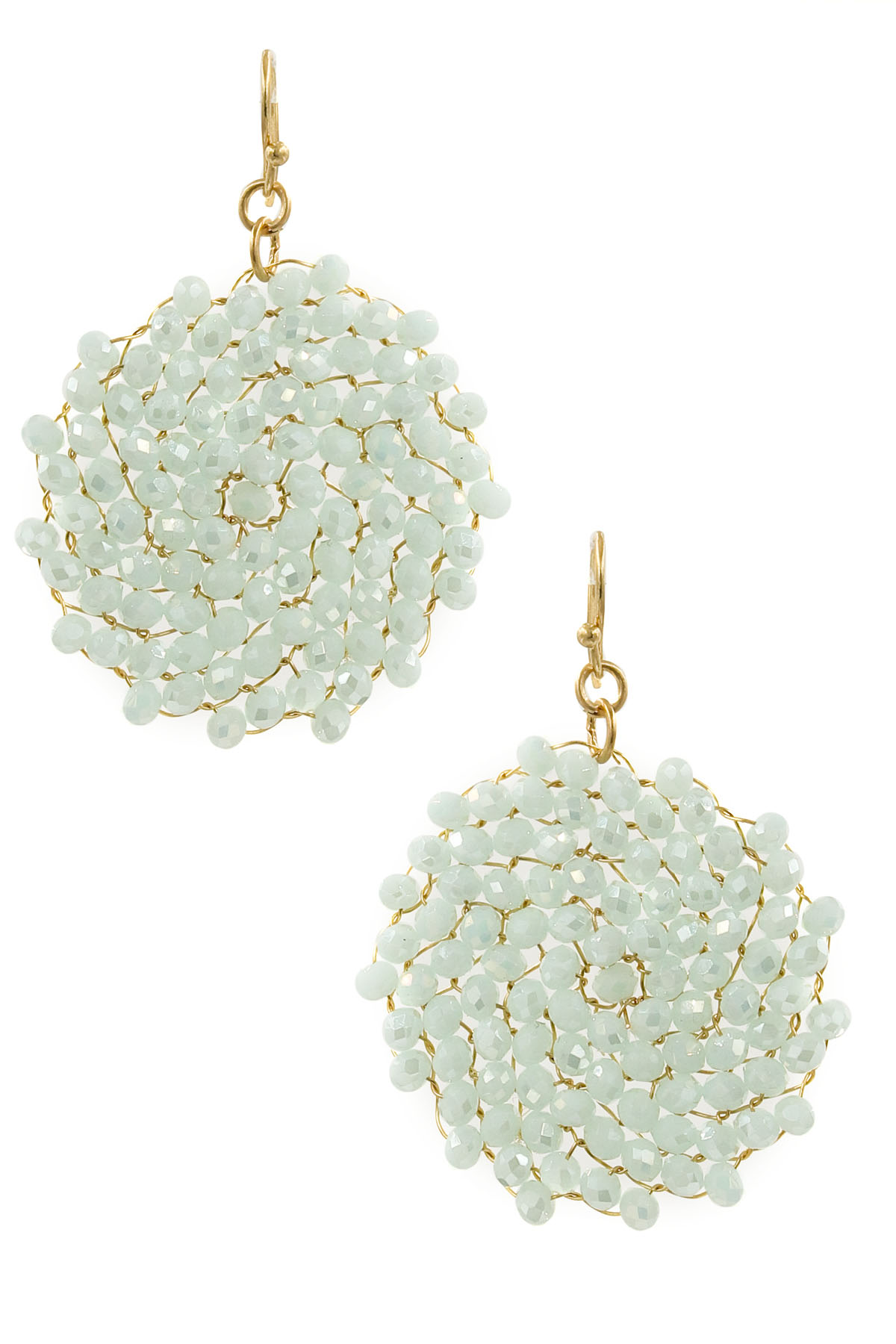 Woven Glass Bead Drop Earrings