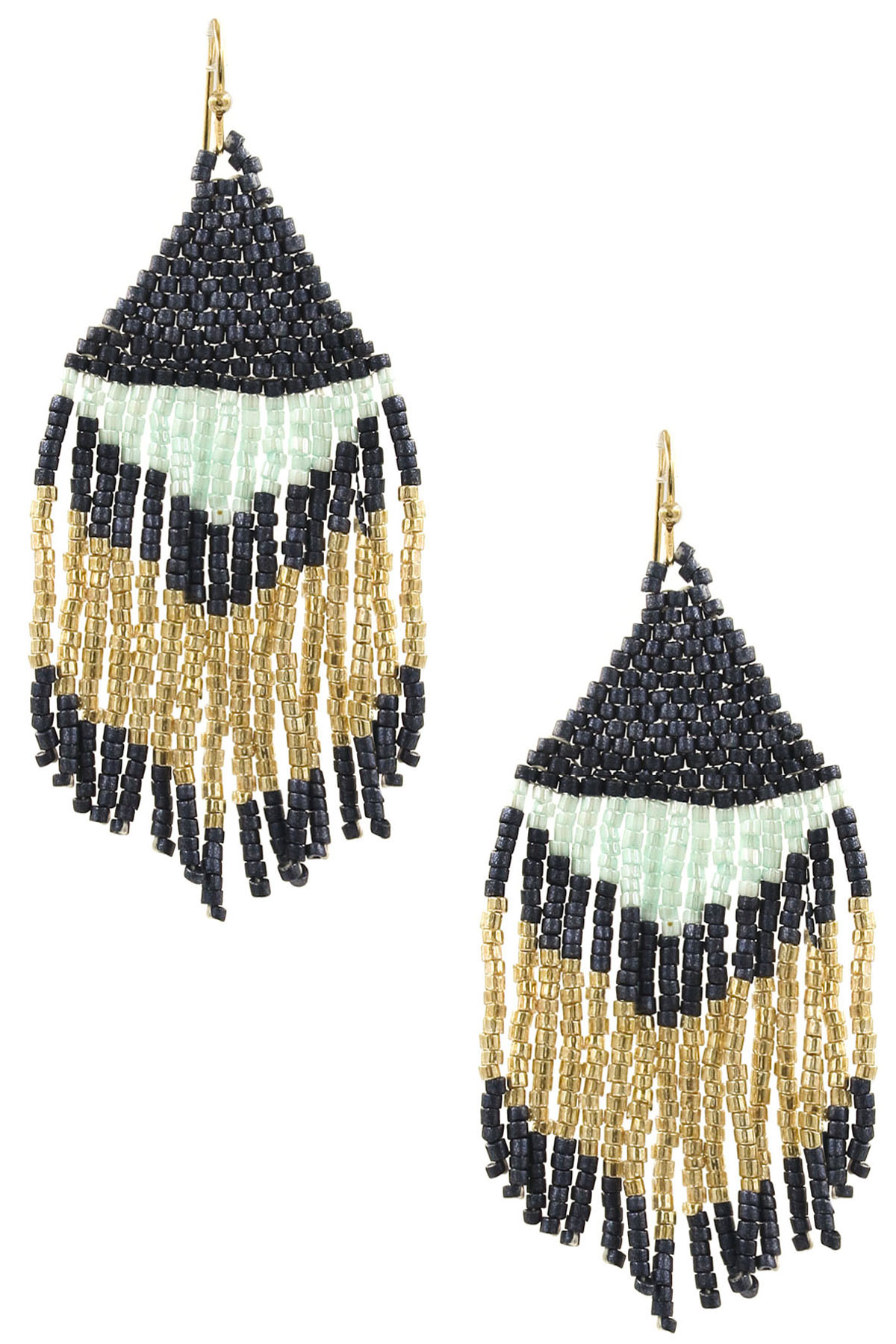 Hand-Made Seed Bead Drop Earrings