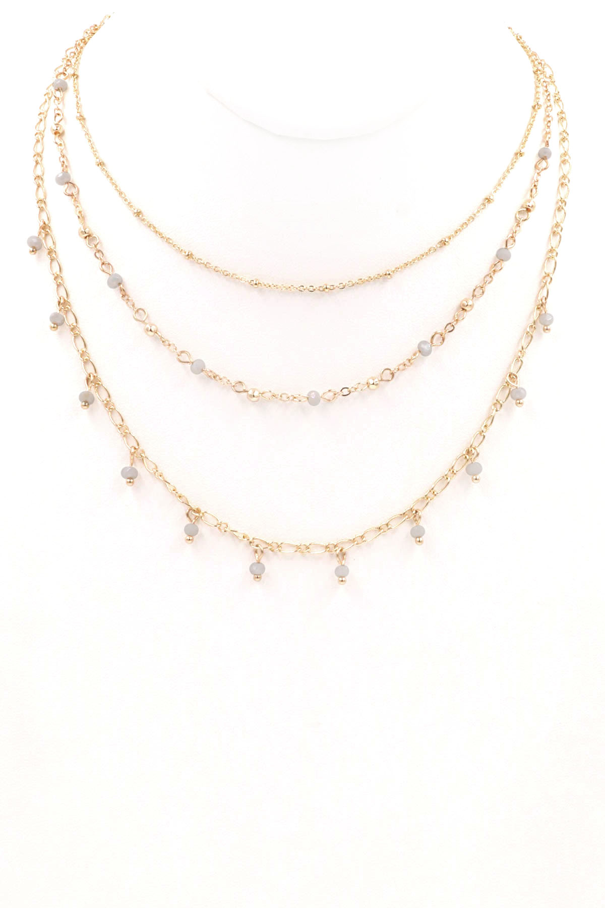 Layered Glass Bead Necklace Necklaces