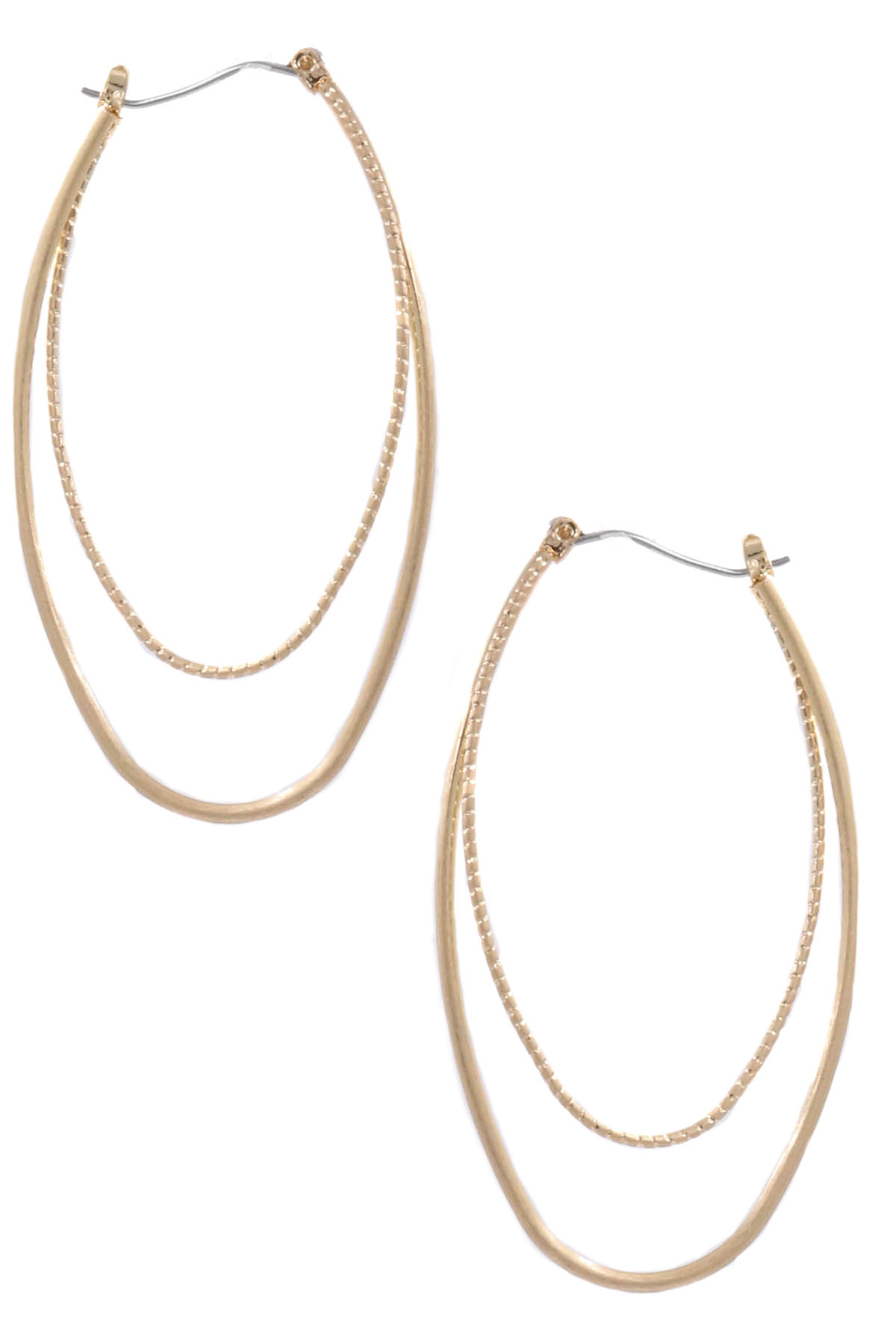 Oval Hoop Drop Earrings