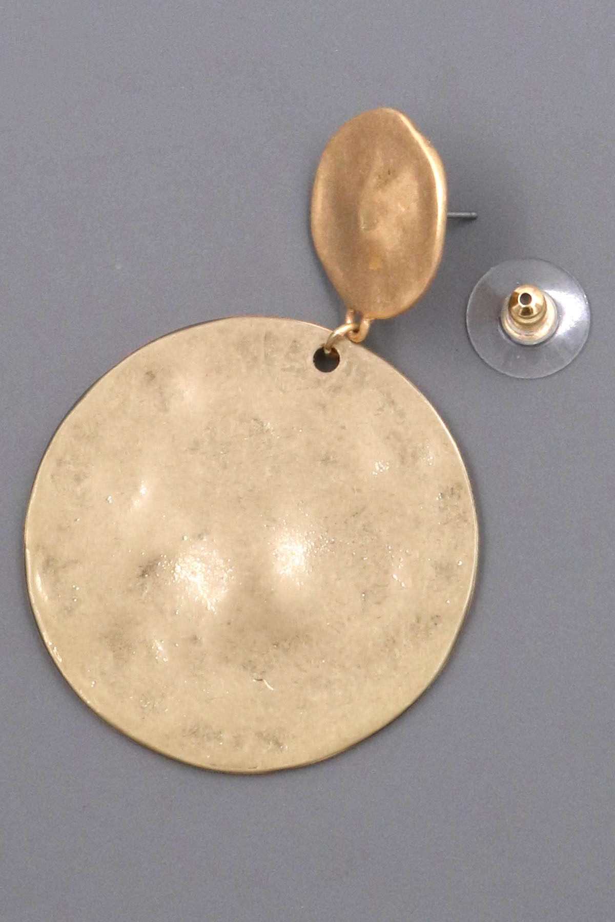 Metal Disc Drop Earrings