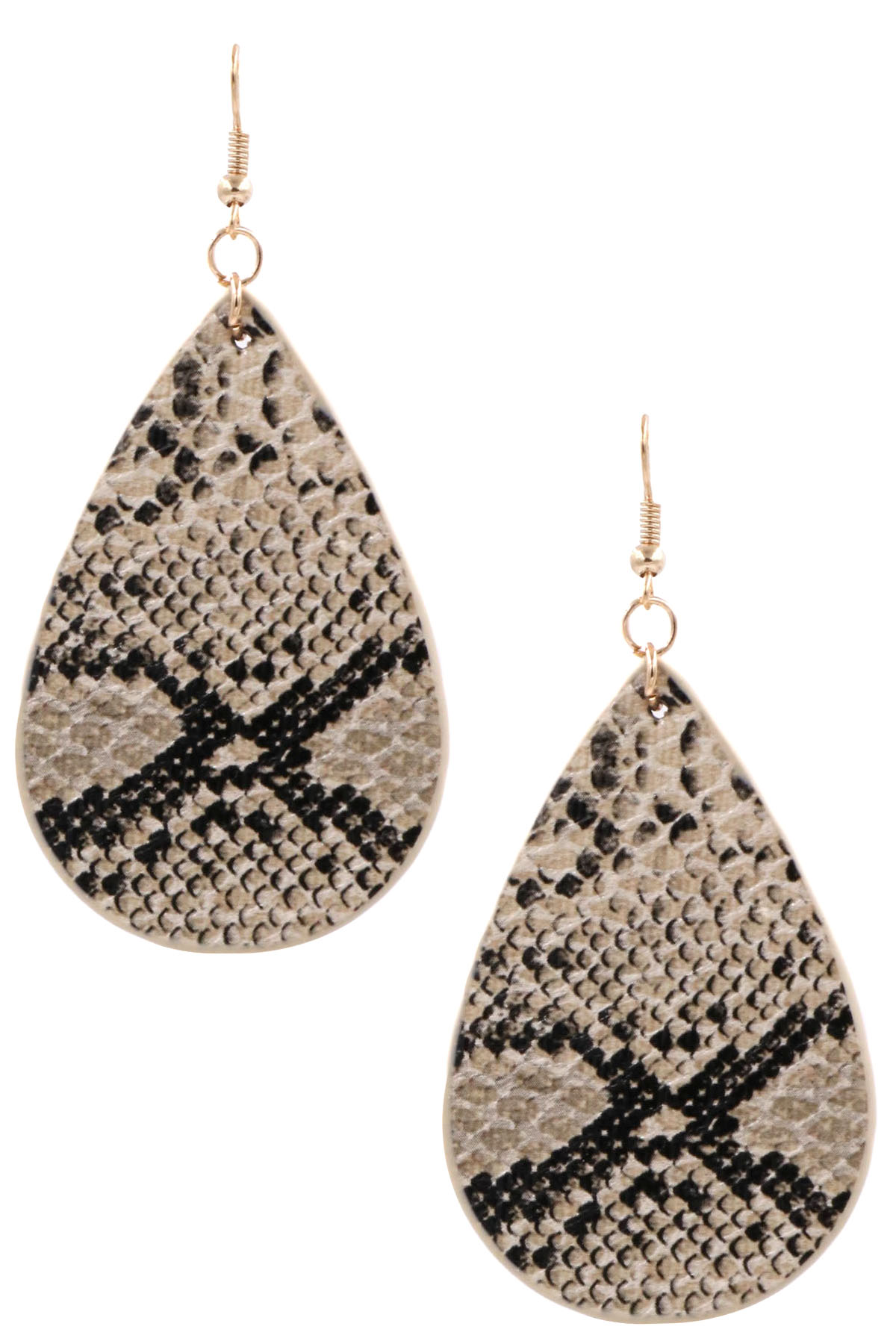 Snake Print Teardrop Earrings