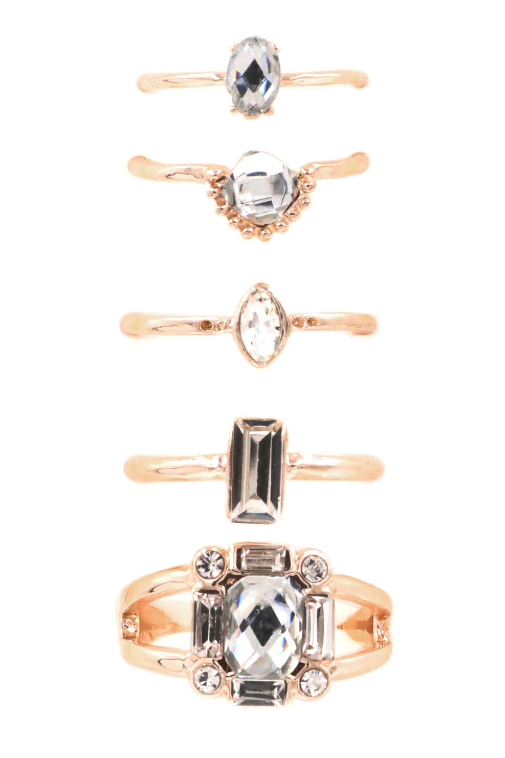 Glass Stone Ring Set Rings