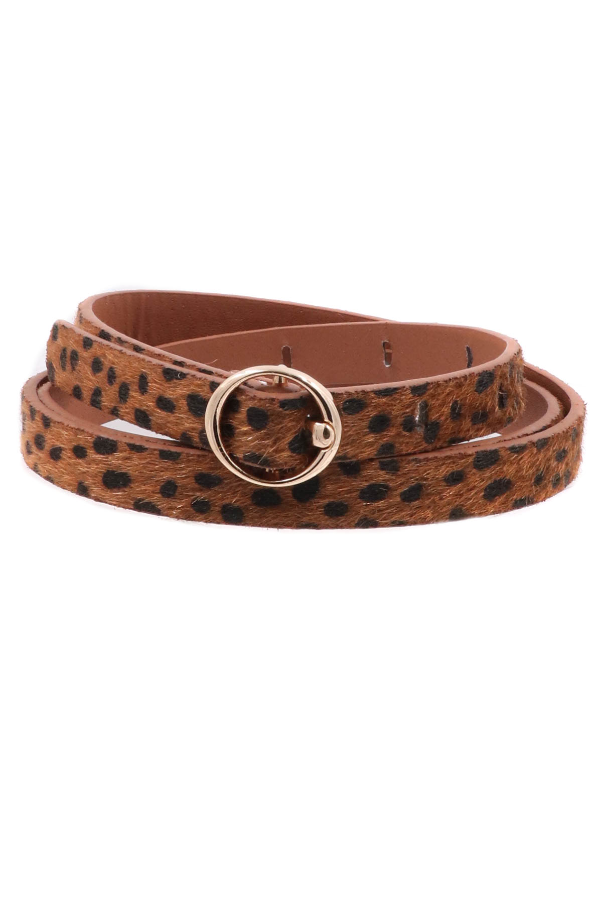 Faux Leather Leopard Belt - Belts