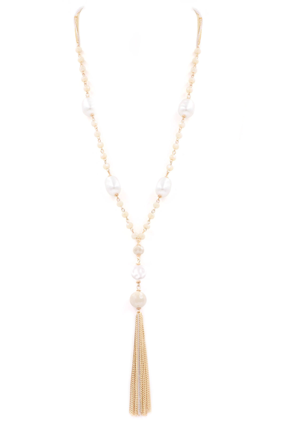 Pearl Metal Chain Necklace - Necklaces