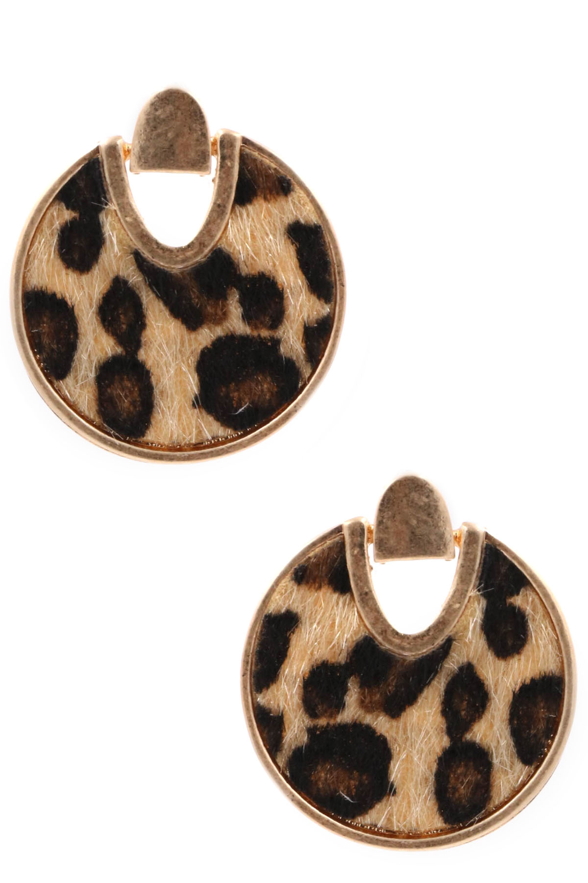 leopard face earrings