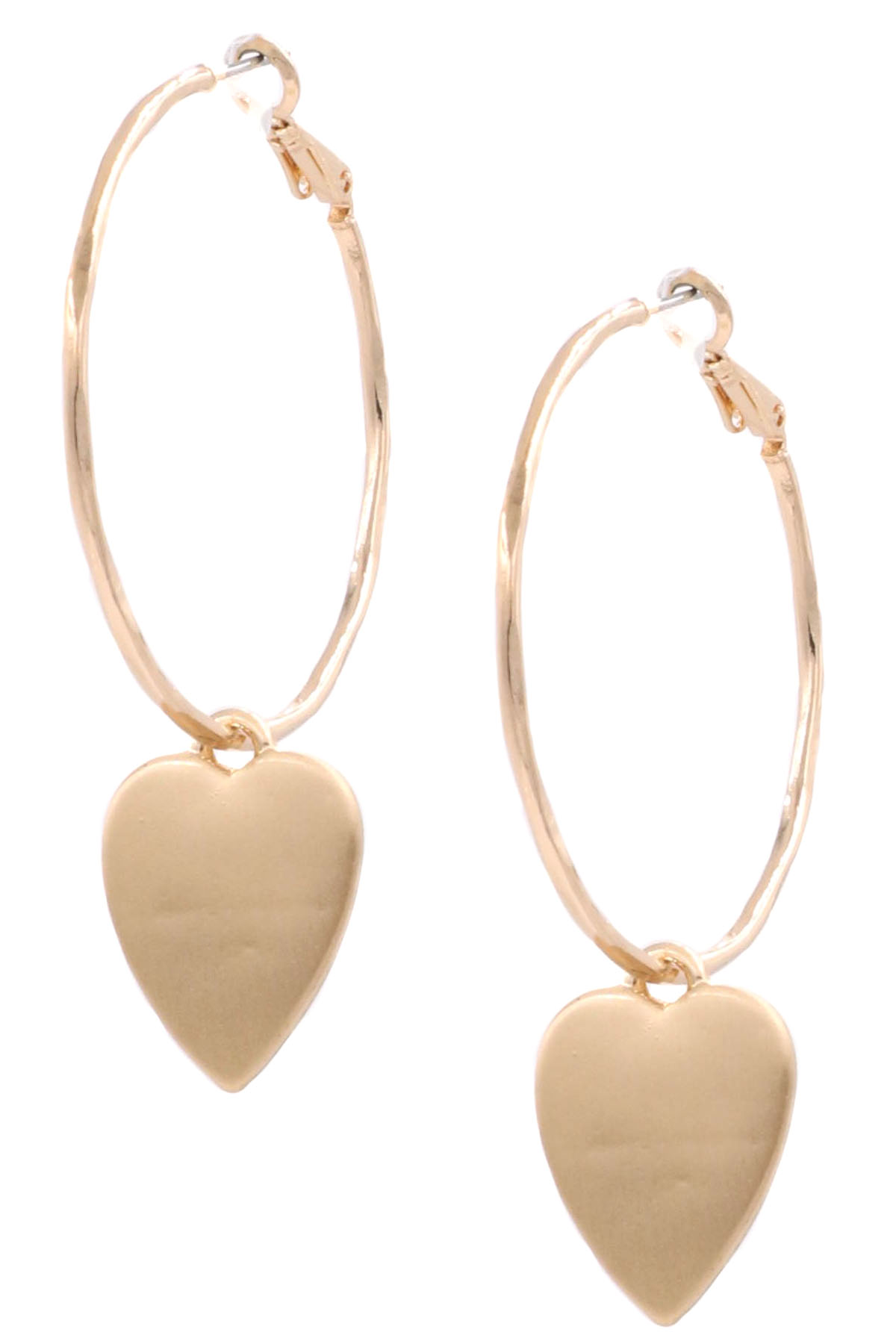 Heart Charm Hoop Earrings