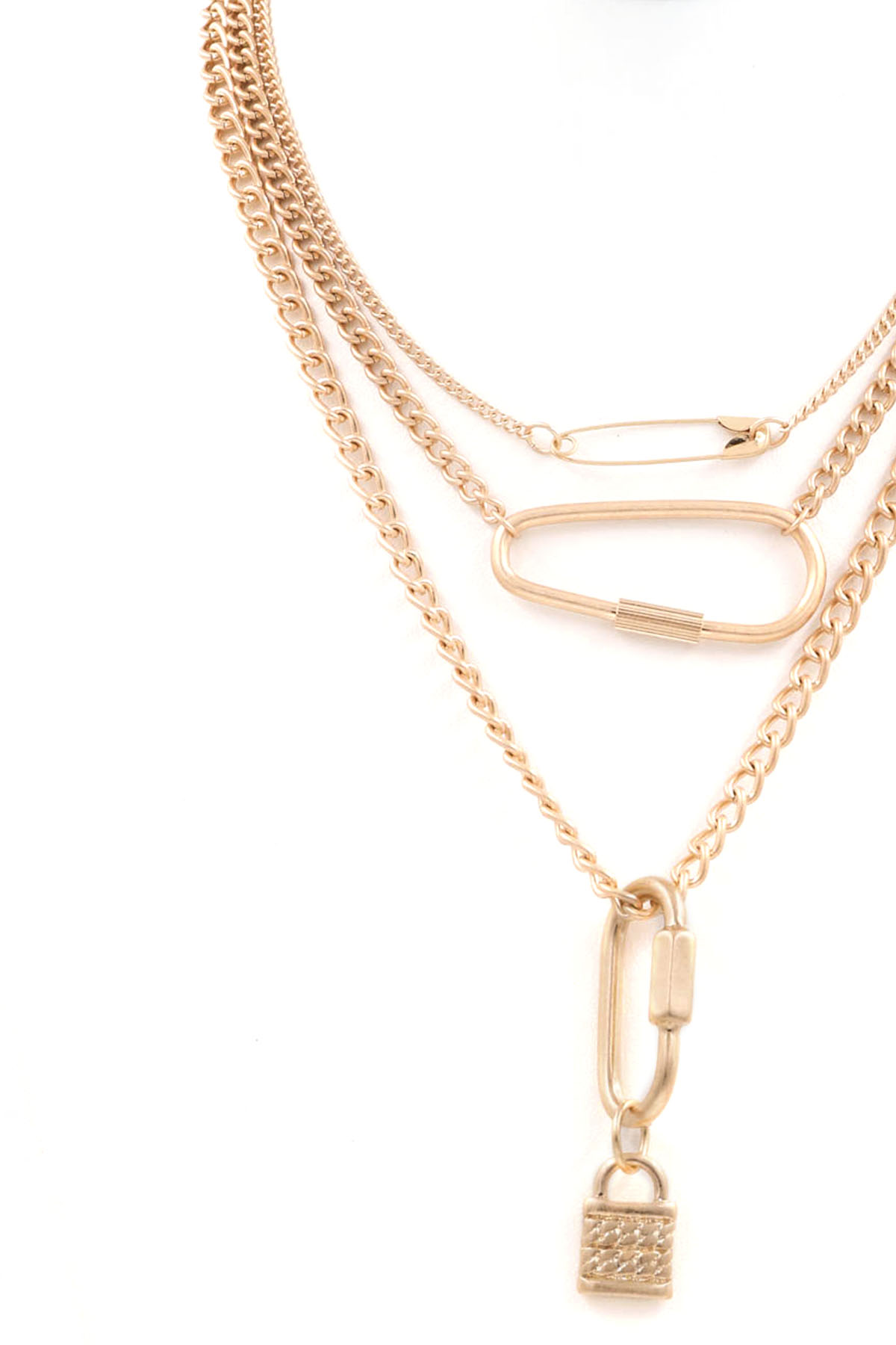 WORN GOLD Chain Lock Necklace - Necklaces