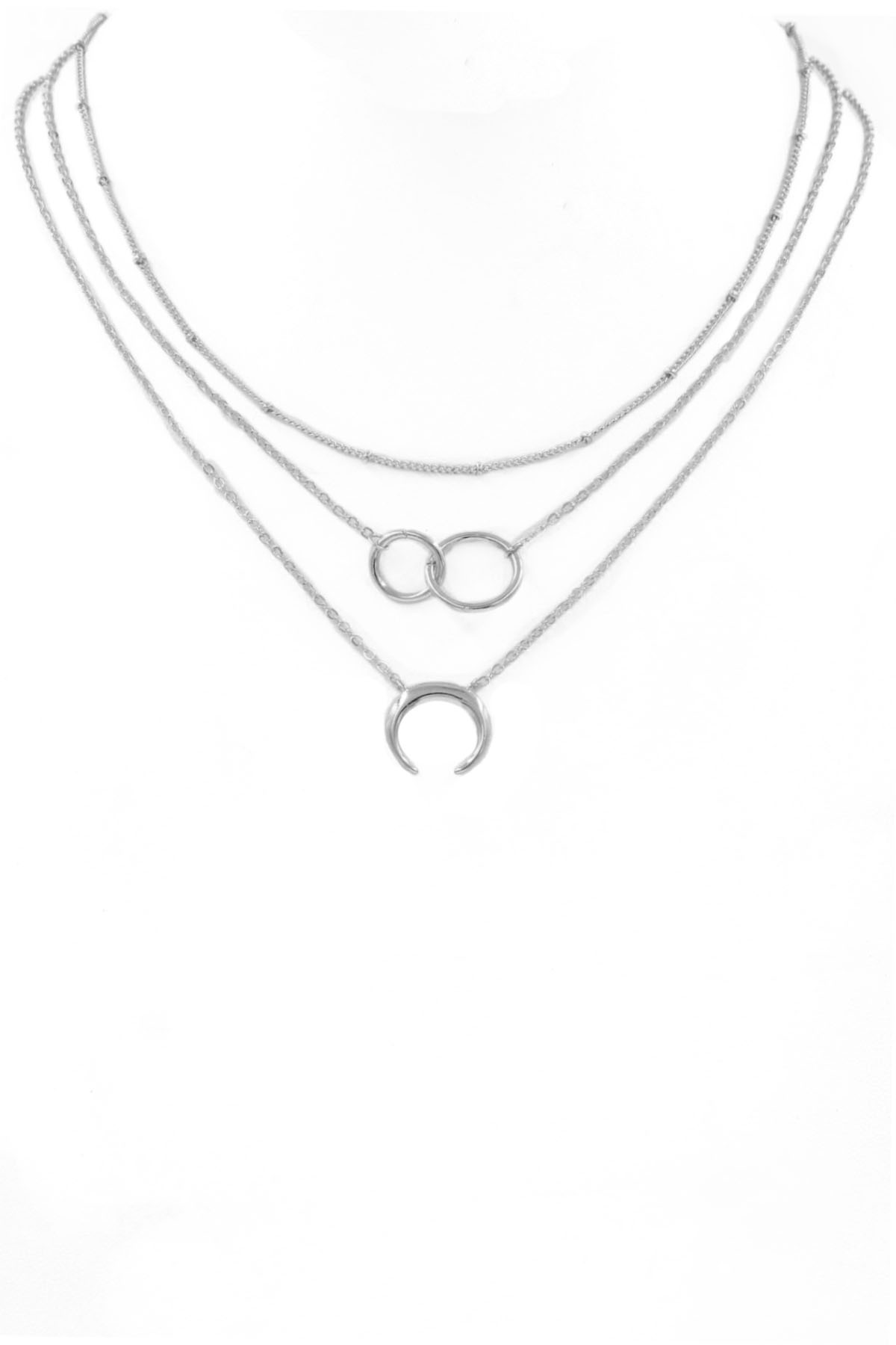 RHODIUM Crescent Necklace - Necklaces