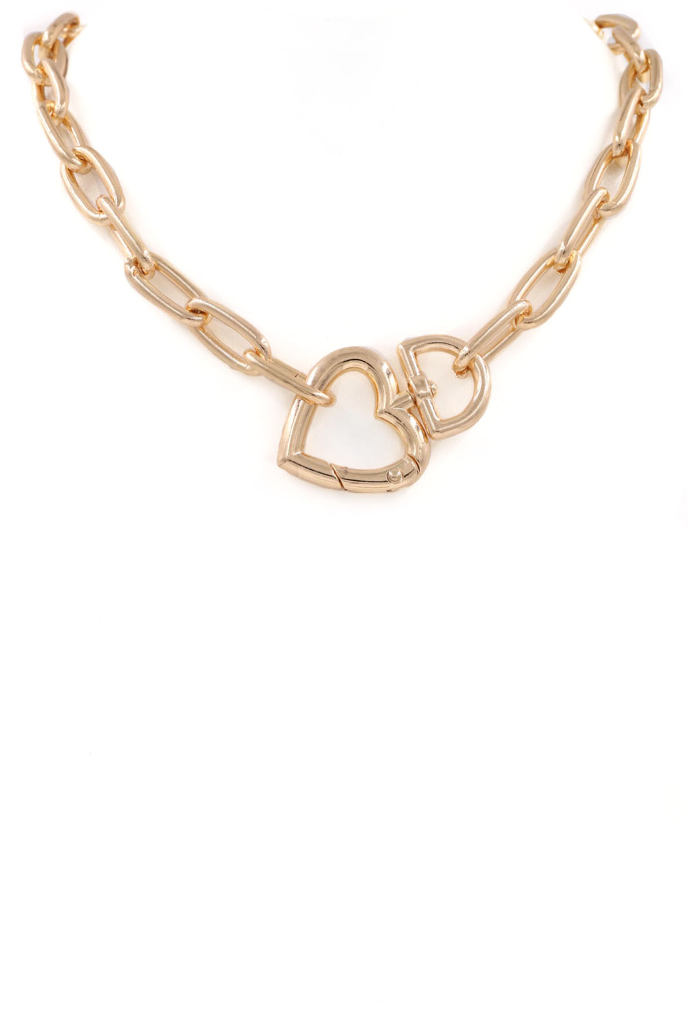 GOLD Heart Chain Necklace - Necklaces