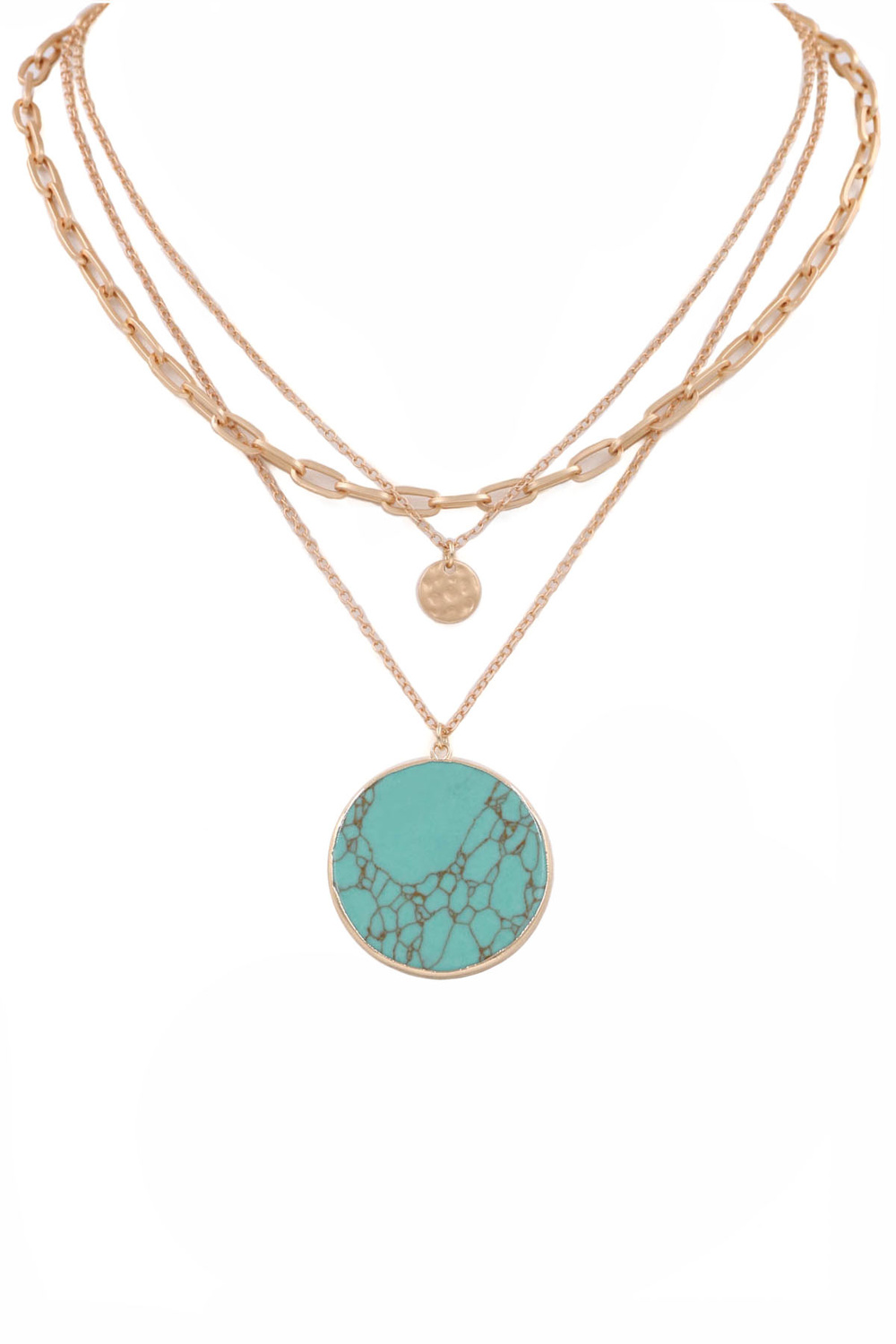 Layered disc online necklace