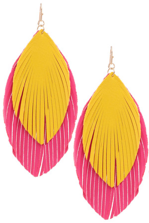 Faux Leather Drop Earrings