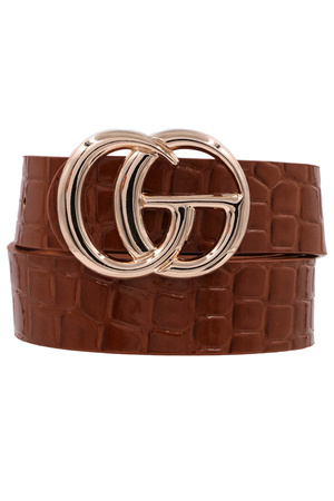 Crocodile Metal Buckle Belt