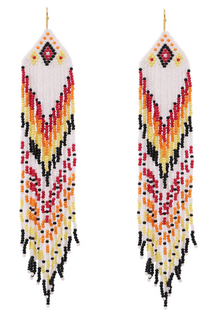 Seed Bead Tassel Earrings