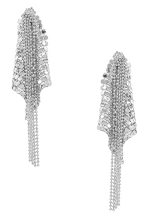 Metal Diamond Blanket Tassel Earrings