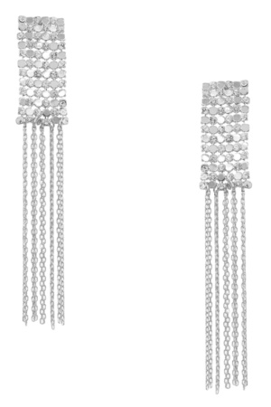 Rhinestone Square Tassel Earrings