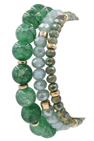 Semi Precious Stone Stretch Bracelet Set