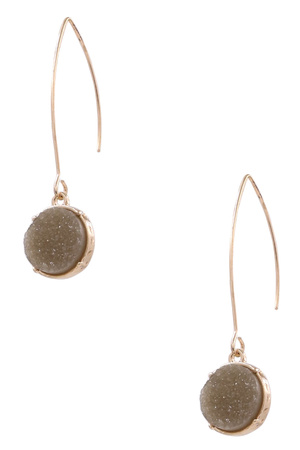 Druzy Stone Threader Earrings