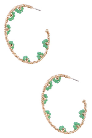 Faceted Bead Cluster Hoop Earrings