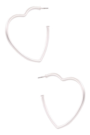 Plated Metal Open Heart Earrings