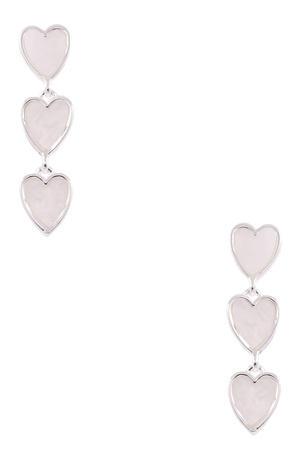 Metal Heart Drop Earrings