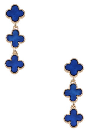 Metal Quatrefoil Layered Earrings