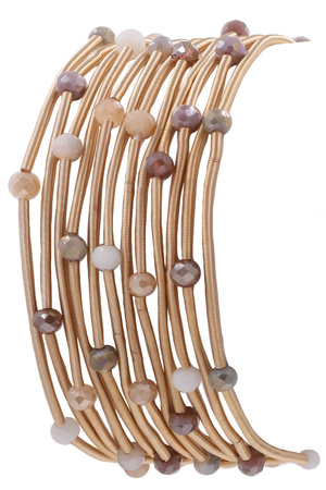 Faceted Bead Stretch Coil Bracelet