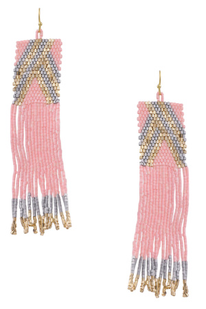 Seed Bead Tassel Earrings