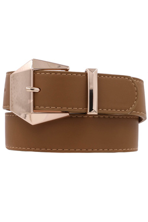 Geometric Faux Leather Buckle Belt