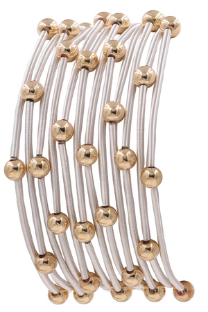 Metal Bead Coil Bracelet Set