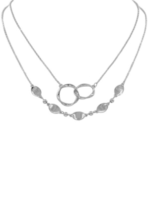 Metal 2 Pieces Twisted O Linked Necklace