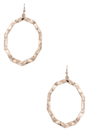 Metal Decagon Dangle Earrings