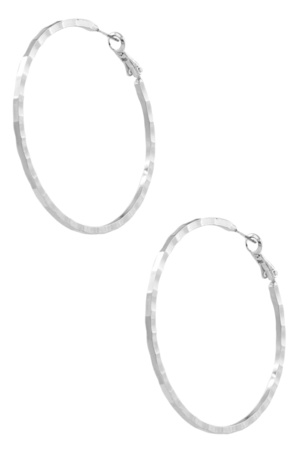 Brass Metal Cutting Hoop Earrings