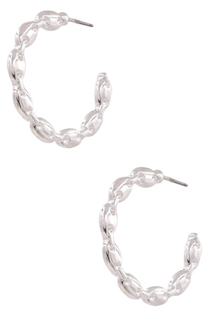 Metal Chain Opened Hoop Earrings