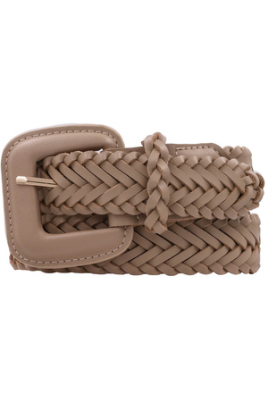 Rectangle Cover Buckle  Braid Strap Belt