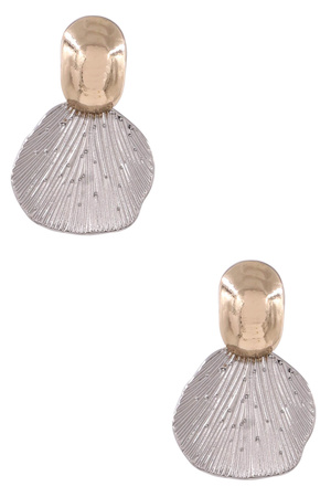 Metal Textured  Organic Shape Dangle Earrings